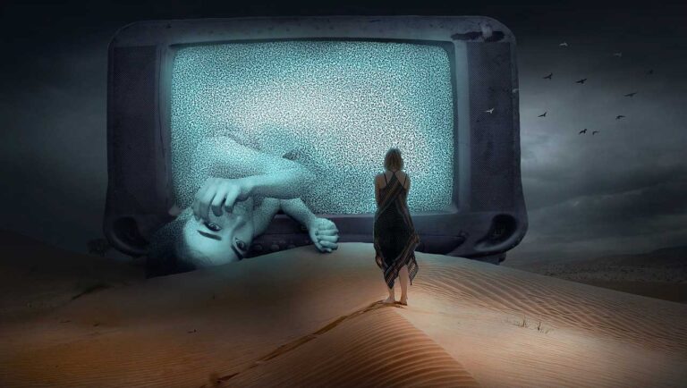 fernseher im schlafzimmer [Bildinhalt mit KI erstellt]