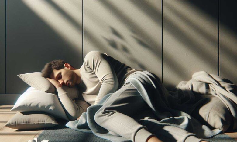 auf dem Boden schlafen