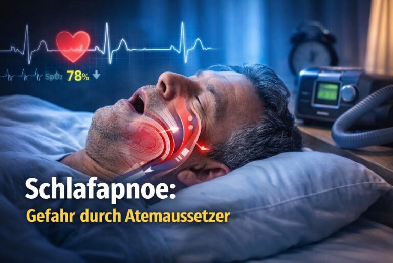 Atemaussetzer im Schlaf Behandlung und Ursachen [Bildinhalt mit KI erstellt]